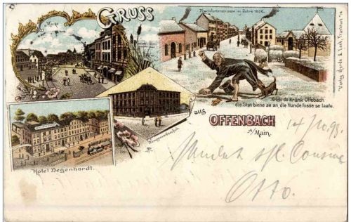Gruss aus Offenbach - Litho