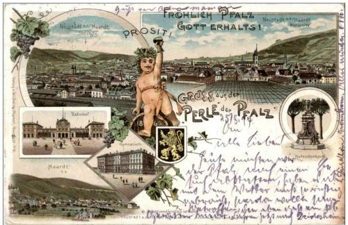 Gruss aus Neustadt Haardt - Litho