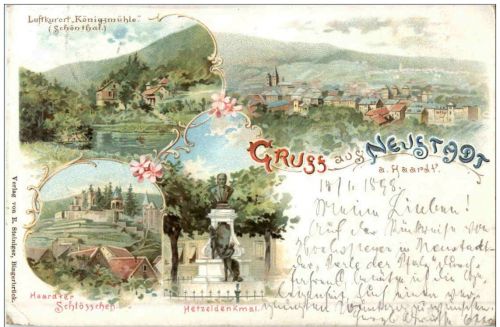 Gruss aus Neustadt Haardt - Litho