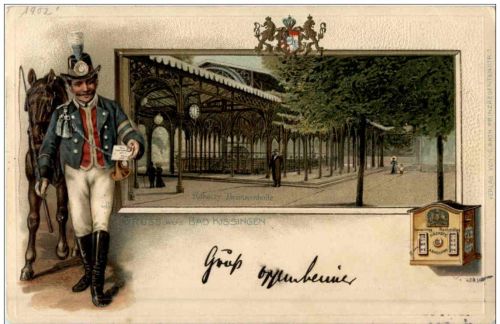 Gruss aus Bad Kissingen - Litho Prägekarte
