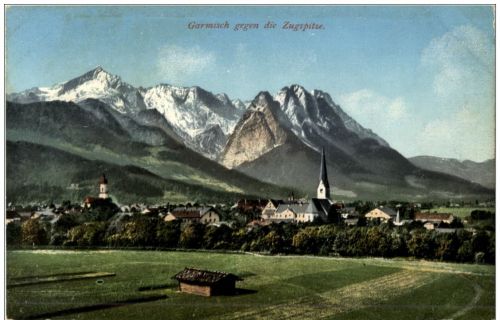 Garmisch gegen die Zugspitze