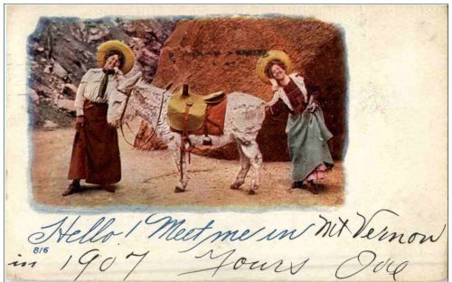 Hello Meet me - Esel Donkey - Prägekarte