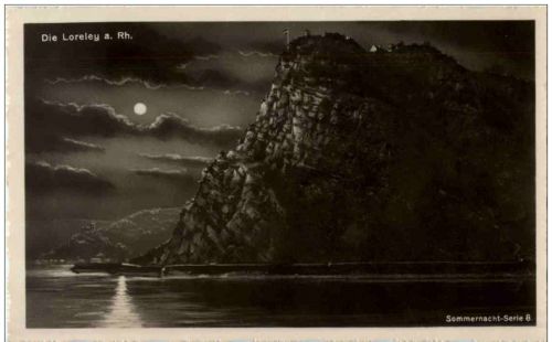 Die Loreley bei Nacht