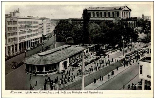 Hannover - Blick vom Europahaus auf Cafe Kröpcke