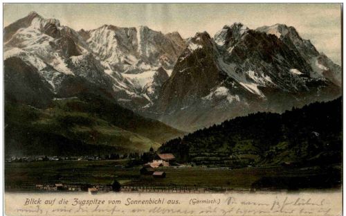 Garmisch - Blick auf Zugspitze vom Sonnenbichl aus