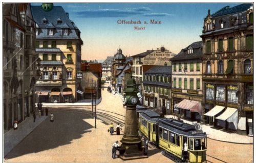Offenbach - Markt mit Strassenbahn