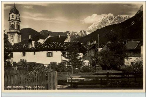 Mittenwald - PArtie mit Kirche