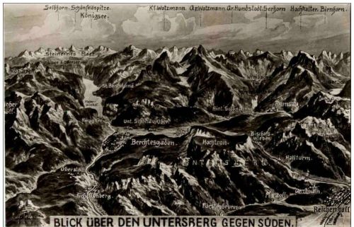Berchtesgaden Blick über den Untersberg gegen Süden