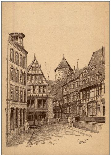 HAnnover - Baudenkmäler Künstlerkarte F. O. Goy