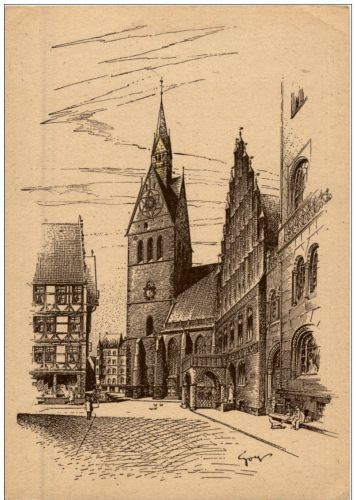 HAnnover - Baudenkmäler Künstlerkarte F. O. Goy