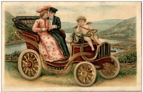 Auto Car Engel - Prägekarte