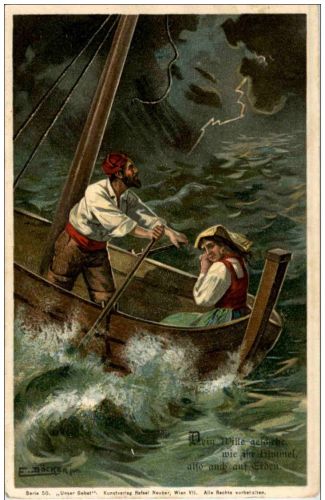 Segelboot Künstlerkarte E. Döcker