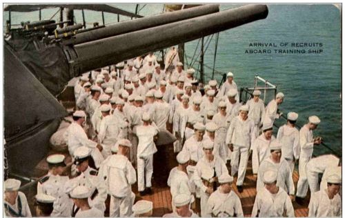 Srrival of Recruits aboard Training Ship