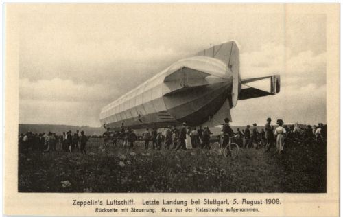Zeppelin - Letzte Landung bei Stuttgart 1908