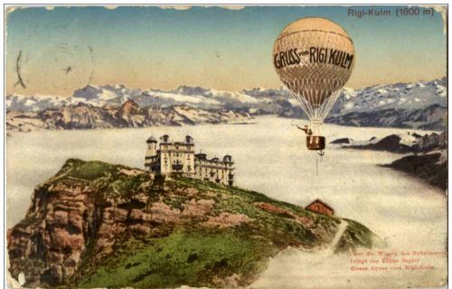 Gruss vom Rigi Kulm mit Ballon