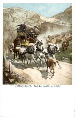 Gotthardpost - Rudolf Koller - Postkutsche