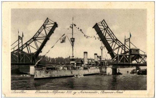 Sevilla - Puente Alfonso XIII y Acorazado Buenos Aires