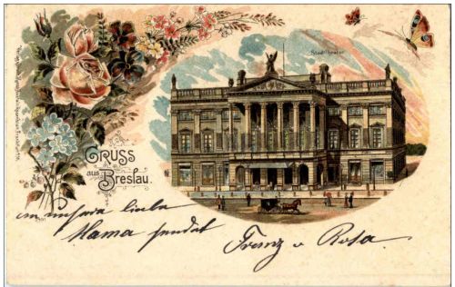 Gruss aus Breslau - Litho