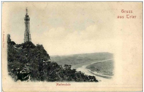 Gruss aus Trier - Mariensäule - Prägekarte