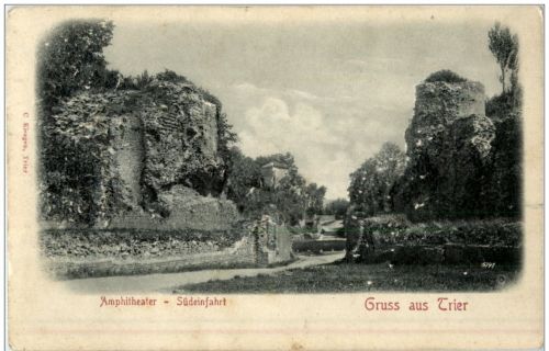 Gruss aus Trier - Amphitheater - Prägekarte