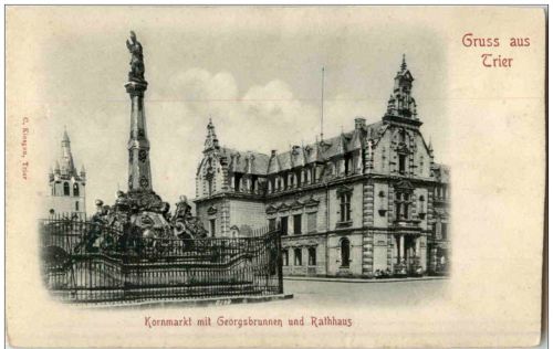 Gruss aus Trier - Kornmarkt - Prägekarte