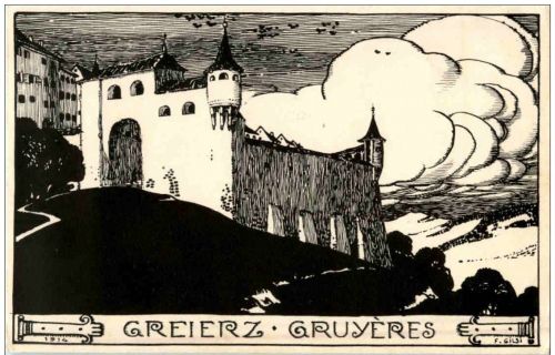 Greierz - Gruyeres - Künstlerkarte F. Gilsi