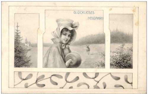 Neujahr - Frau - Jugendstil