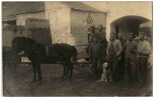 Soldaten mit Karren - Feldpost
