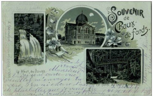 Souvenir de Chaux de Fonds - La Synagogue - Judaika