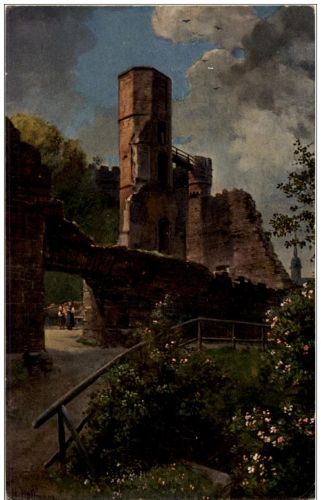 H. Hoffmann - Partie von der Burgruine auf dem Dilsberg