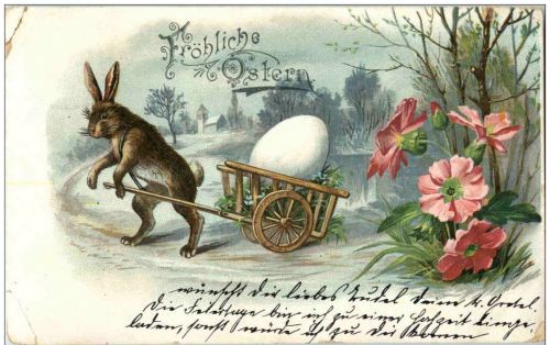 Hase mit Ei