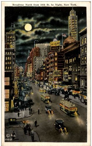 New York - Broadway by night