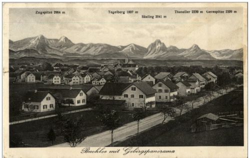 Buchloe mit Gebirgspanorama