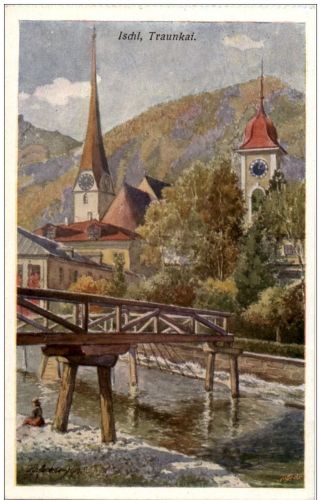 Ischl - Traunkai - Künstlerkarte