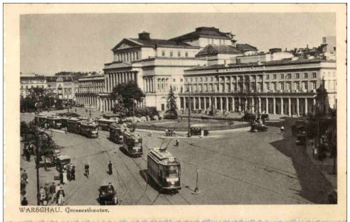 Warschau - Grosstheater - Strassenbahn
