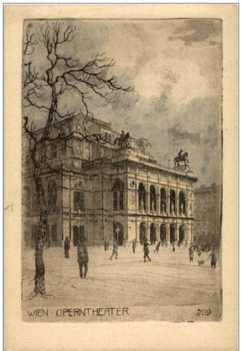 Wien - Operntheater - Radierung