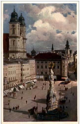 Linz - Franz Josephs Platz - Künstlerkarte