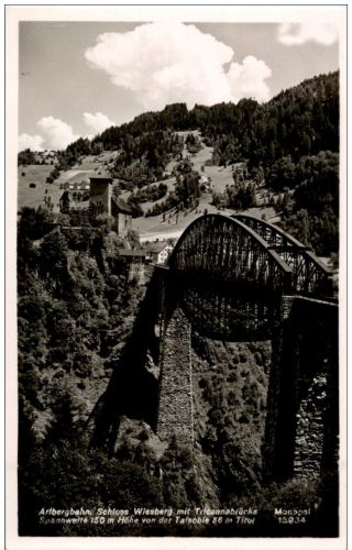 Arlbergbahn - Schloss Wiesberg mit Trisannabrücke