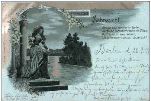 Sehnsucht - Frau - Litho