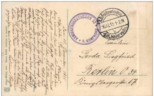 Feldpost - Armierungsbattaillon