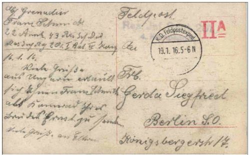 Feldpost - K. D. Feldpostexped.