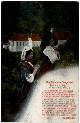 Gruss aus den Vogesen - Dusenbach Kapelle bei Rappoltsweiler - Feldpost