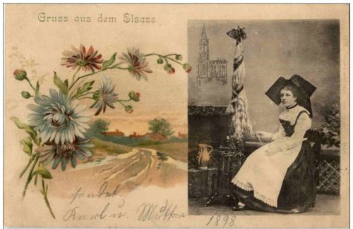Gruss aus dem Elsass - Litho
