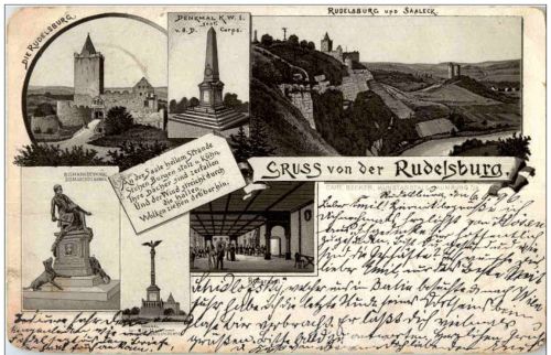 Gruss von der Rudelsburg - Litho 1896