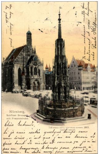 Nürnberg - Schöner Brunnen mit Frauenkirche