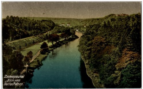 Zschopautal - Blick vom Harrasfelsen