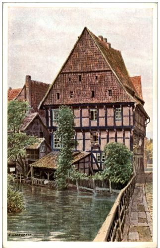Hildesheim - Klein Venedig - Künstlerkarte K. Lindegreen