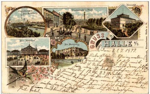 Gruss aus Halle - Litho