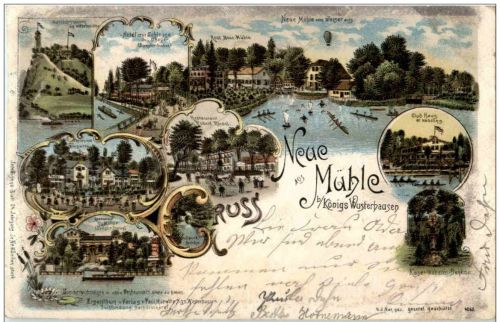 Gruss aus Neue Mühle bei Königs Wusterhausen - Litho