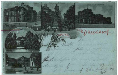 Gruss aus Düsseldorf - Litho